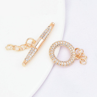 Fermoirs à bascule en laiton couleur or 24 carats micro-incrustés de zircon, fermoirs de connexion pour bracelet, accessoires de haute qualité pour la fabrication de bijoux DIY