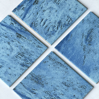 Carreaux de mosaïque en céramique de porcelaine F1598 à vendre, mosaïque carrée bleue décorative en porcelaine, carreaux de piscine