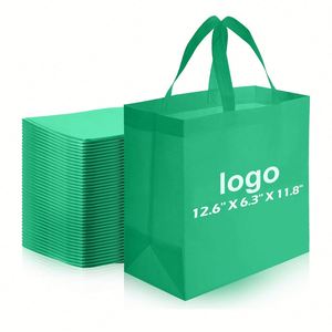 Eco-Friendly Boutique <b>Shopping</b> Grocery Reusable Portable Thickened Tote Green Ultrasonnic Non Woven Bag - Product Image 1