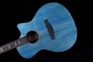 Venta al por mayor/Venta caliente personalizada 41 pulgadas guitarra acústica eléctrica colorida tapa de abeto sólido venta directa de fábrica de China