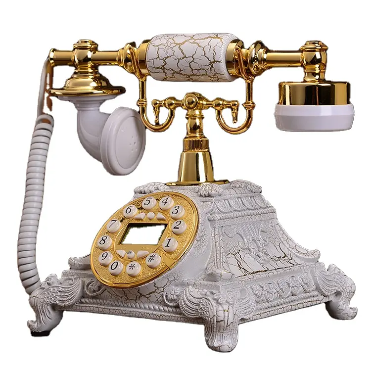 Metalen Ambachtelijke Ontwerper Klassieke Bruiloft Vaste Lijn Antieke Roterende Telefoons Decor Vintage Vlinder Telefoonhoes Echte Antieke Telefoon