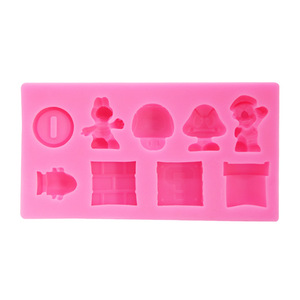 Moule en silicone pour <span class=keywords><strong>décoration</strong></span> de gâteaux et de fondants, forme rectangulaire, jeux classiques de <span class=keywords><strong>Mario</strong></span> en 3D, champignons, bombes, cheminées, labyrinthes - Product Image 5