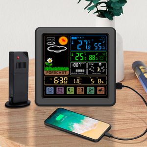 Màn hình cảm ứng đầy màu sắc không dây đồng hồ treo tường kỹ thuật số tăng gấp đôi như một Trạm thời tiết chính xác - Product Image 5