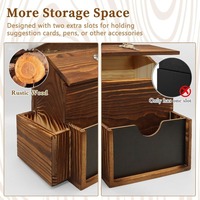 Boîte aux lettres carrée en bois murale verrouillable |   Boîte à suggestions 2 en 1, porte-stylo pour le bureau et la maison |   Boîte aux lettres décorative