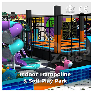 Parc de trampolines intérieur personnalisé avec fosse à mousse, piscine à balles et aire de jeux souple pour enfants et adultes - Product Image 1