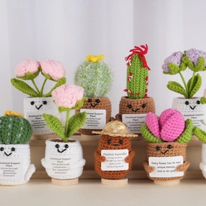 Articles décoratifs de Noël au crochet personnalisables en gros pour la décoration de bureau, plantes de <span class=keywords><strong>cactus</strong></span> en pot - Product Image 2