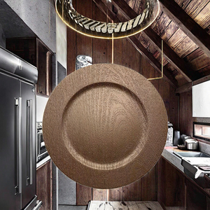 Plato de Presentación para Bodas MIDAS, Estilo Rústico Moderno, Textura de Madera, Ecológico, Personalizable, de Plástico PP, en Stock, Venta al Por Mayor - Product Image 2