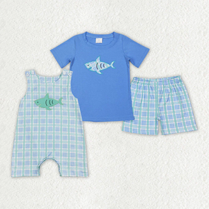 Conjuntos de ropa de verano para bebés varones con diseño de bordado, conjunto de ropa para niños - Product Image 2