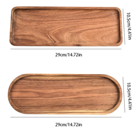 Plateaux de service en bois, lot de 8, assiettes en bois, plateau à pizza pour desserts, collations, pain, fruits, apéritifs, plats, assiettes en bois, plateau à pizza, nourriture