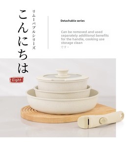 Set di Pentole AiMW Serie DH in Lega di Alluminio Antiaderente da 23 Pezzi con Manici Staccabili, Padelle e Casseruole per Doppio Fuoco - Product Image 5