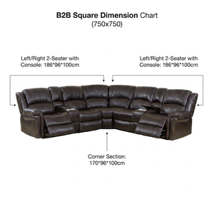 Conjunto de Sofá Seccional Reclinable Eléctrico Moderno en Cuero Sintético con Estructura Metálica Resistente para Decoración de Sala de Estar, Hogar u Hotel - Product Image 2