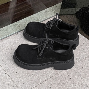 Chaussures Derby Décontractées Personnalisées en Faux Daim Vintage Épais avec Plateforme Haute pour Hommes et Femmes - Product Image 1