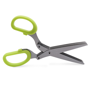 Kéo Đa Năng Làm Bếp <span class=keywords><strong>5</strong></span> Lớp Bằng Thép Không Gỉ Rau Thảo Mộc <span class=keywords><strong>5</strong></span> Lưỡi Kéo Thảo Mộc - Product Image 2