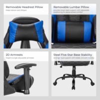 Kursi Gaming Putar 360 Derajat Heavy Duty OEM ODM High Back Racing untuk Komputer dengan 90 ° -155 °   Sandaran Dapat Dimiringkan & Sandaran Tangan 2D