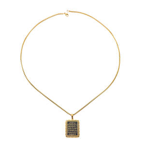   Collier de mode en acier inoxydable imperméable avec inscription standard islamique Eid arabe musulman Allah Coran 2025 - Product Image 4