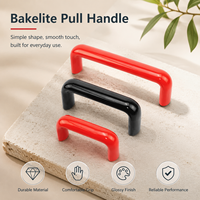 Poignée de porte de protection pour tour, en bakélite phénolique, en forme de U, pour petite machine, rouge et noir, résistante à la chaleur, durable