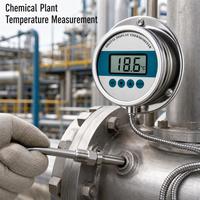 Digital Display Thermometer Gauge Waterproof Acid and Alkali Resistant Temperature Meter for Industrial Measurement