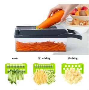 Facile da usare all'ingrosso 12 in 1 cibo verdura affettatrice insalata frutta pelapatate Cutter Dicer Chopper cucina verdura Cutter