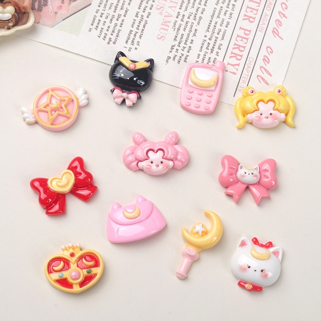 Cartoon Girl Resin Charm Magic Accessories Cute Decor for DIY Beautiful Hair Clip Phone Case
