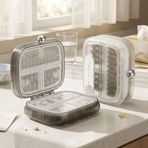 Organizador de Pastillas PP, Pastillero Semanal de 7 Días con Botón de Presión, Dispensador de Medicamentos y Vitaminas Portátil y Colorido para Viajes y Hogar - Product Image 3