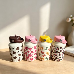 Stainless Steel Insulated Water <b>Bottle</b> 316 Vacuum Flask Heart Bow Design Portable Student Travel Gift Cup - Product Image 1