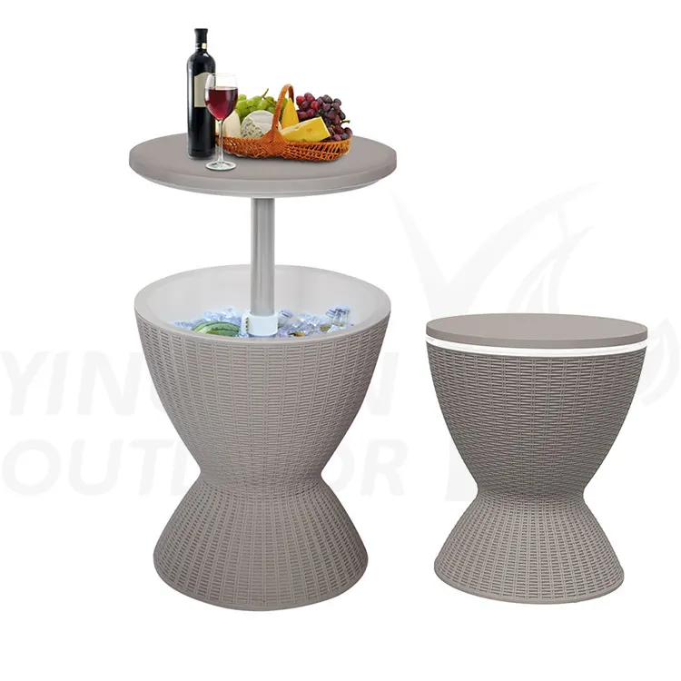 Plastic Modern Wine Coolers & Chillers Cooler Bar Table Carton Buckets, Coolers & Holders Customer Logo Rattan LED Beer Wine Ice
