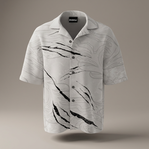 Wholesale Men's & Women's Formal Regular Fit Knitted <b>100</b>% <b>Polyester</b> Oversized Button <b>Shirt</b> Letter Pattern Custom Logo Available - Product Image 3