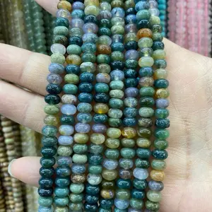 Perline di pietra di abaco di agata naturale dell'india, perline di spazio Rondelle a forma di disco, perline per gioielli fai-da-te