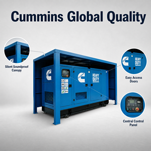 เครื่องกำเนิดไฟฟ้าดีเซลแบบเงียบ 20kva-250kva 20kw-200kw พร้อมเครื่องกำเนิดไฟฟ้ากระแสสลับทองแดงแบบไร้แปรงถ่าน สำหรับใช้งานในอุตสาหกรรม - Product Image 6