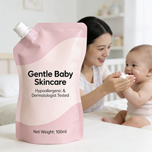 Sacchetto Ecologico Personalizzato con Beccuccio per Prodotti Skincare per Bambini, Confezione Morbida Ricaricabile Antigoccia per Alimenti - Product Image 3