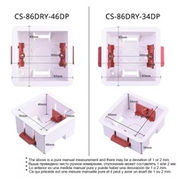 Boîte de revêtement sec durable pour plaques de plâtre Plaque de plâtre 47mm de profondeur Interrupteur mural 86 Type BOX Cassette de prise murale