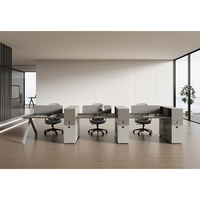 Cabine modulaire 6 personnes Bureau Tables d'ordinateur Bureau de meubles Pc Partition Poste de travail Bureau