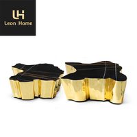 Haut de gamme de luxe moderne en métal en acier inoxydable tronc d'arbre Table basse Unique Art Design Table centrale pour salon