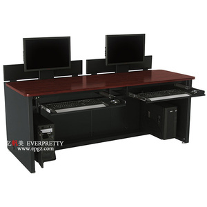 โต๊ะคอมพิวเตอร์โรงเรียนแบบสองที่นั่ง ท็อปไม้ โครงเหล็ก พร้อมที่วาง <span class=keywords><strong>CPU</strong></span> - Product Image 4