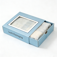 Boîte tiroir en carton ondulé économique pour draps de lit, avec logo personnalisé, taille sur mesure, tiroir coulissant pour literie et taies d'oreiller, avec fenêtre en PVC
