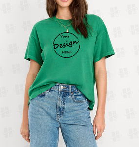 <span class=keywords><strong>Camisetas</strong></span> de Cuello Redondo o Cuello V para <span class=keywords><strong>Mujer</strong></span> de Verano al Por Mayor, de Algodón 100% de 240 GSM, Estampado Básico Personalizado, Lisas y de Talla Grande - Product Image 4