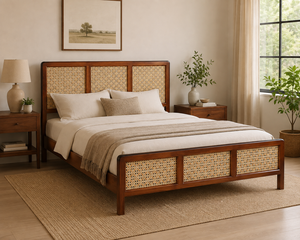 Mid Century Modern Solid Wood Bed <b>Frame</b>, Wooden Platform Bed With Headboard For Bedroom, Minimalist Home Furniture - Product Image 6