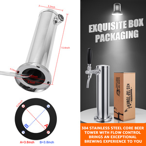 Robinet de bière 3 ''à tirage simple/double/triple tour de Kegerator avec noyau en acier inoxydable à fermeture automatique et réglage du débit - Product Image 2