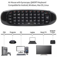 Remote Control Air Mouse Nirkabel 2.4G RF Baru C120 untuk Android Smart TV Box, Dapat Dikustomisasi, Suara, Lampu Latar, Dua Sisi