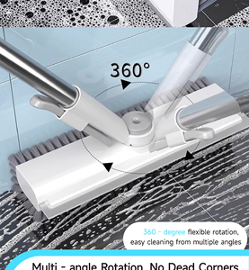 Manuel 360 °   Brosse de nettoyage rotative pour sols, manche long réglable, nettoyeur de sol 3-en-1 pour salle de bain avec grattoir OEM - Product Image 2