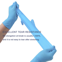Gants d'examen en nitrile bleus jetables sans poudre et sans latex, gants de laboratoire médical micro-touch