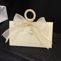 Boîte à dragées élégante en bois avec logo personnalisé, gaufrée, pour mariage, avec sac cadeau en papier et nœud en ruban, souvenir, vente en gros