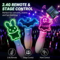 Bâton lumineux LED en acrylique plastique personnalisé, 15 couleurs, contrôle DMX512 par application, changement de couleur, impression de logo sur la poignée, portable, OEM