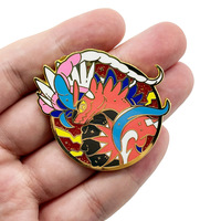 Insignia de Pokémon de Anime Clásico Japonés, Metal Galvanizado, Impresión por Grabado, Pintura al Horno, Mundo Alienígena, Monstruo, Sprite, Dibujos Animados
