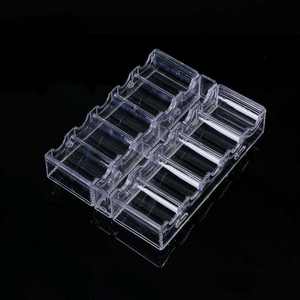 Inean Play clair acrylique Poker puce <span class=keywords><strong>plateau</strong></span> Casino 100 pièces support avec couvercle Portable cadre valise organisateur anti-poussière <span class=keywords><strong>Table</strong></span> d'affichage - Product Image 3
