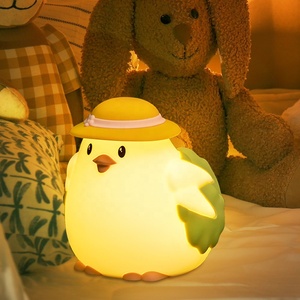 Lampu malam LED ilusi ayam, lampu malam LED, desain hewan lucu dapat diisi ulang untuk dekorasi kamar tidur anak-anak