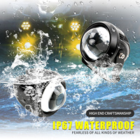 Projecteur de phare LED pour moto Offroad 30W Projecteur de phare laser antibrouillard latéral Projecteur à lentille jaune et blanche pour camions ATV