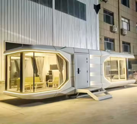 Capsule spatiale moderne de luxe Hôtel Mobile Préfabriqué Petite Maison avec cadre en acier Conteneur pour Camping Pods