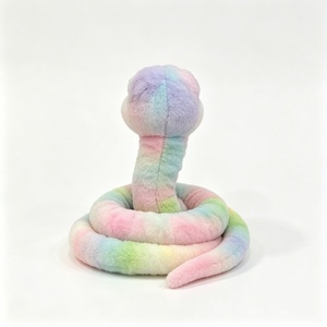 Peluche de serpiente arcoíris personalizado, peluche de serpiente en colores pastel, peluche de serpiente enrollada con efecto tie-dye, peluche de reptil, lindo peluche con ojos saltones - Product Image 2