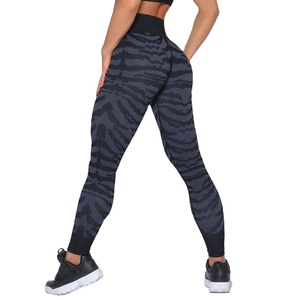 Wholesale Ladies High Waisted Yoga Pants Spandex <b>Tummy</b> <b>Control</b> Fitness Gym Tights Custom Print Leggings for Women - Product Image 2